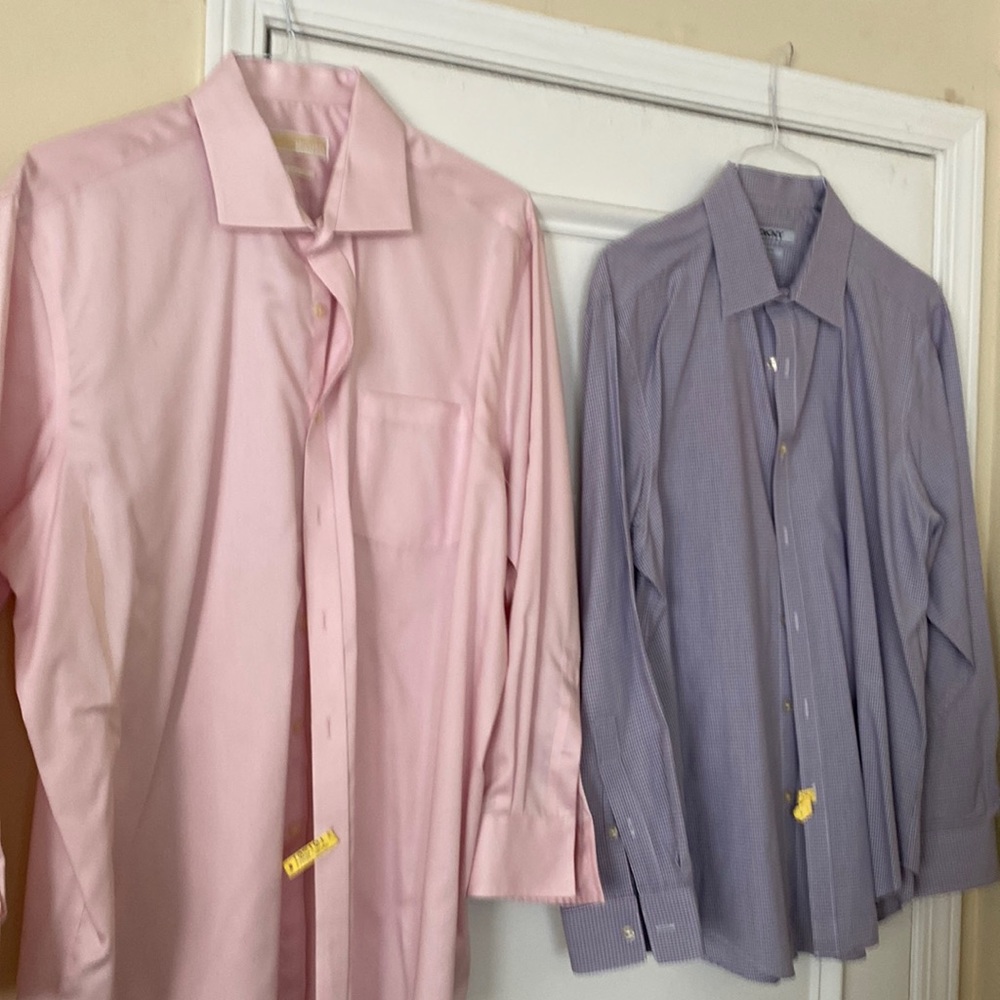 4 shirts, different colors, designer names